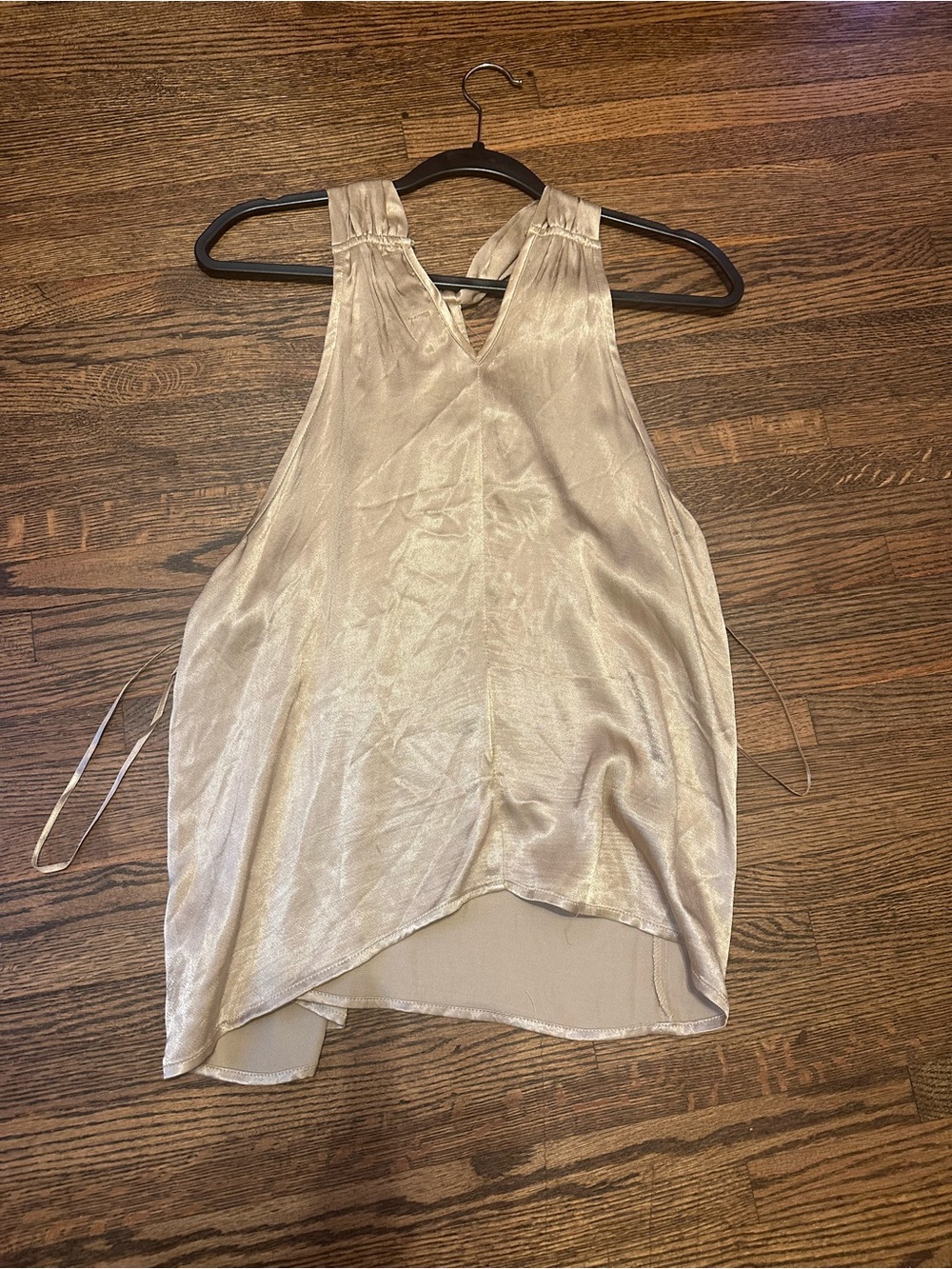 DO + Be Satin Halter Shell Top in Champagne